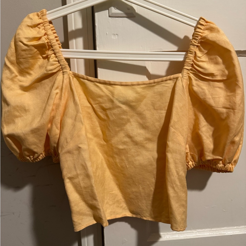 Yellow/Orange Puff Sleeve Women's Top - & Other Stories